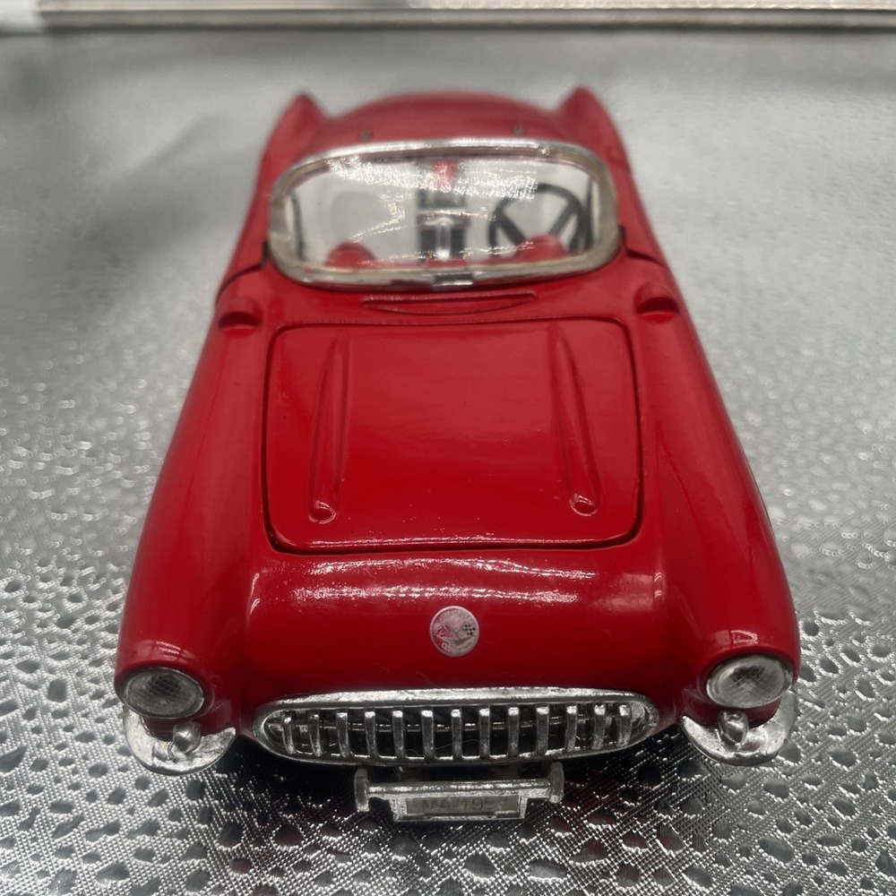 Vintage 1957 Red Corvette Convertible Fuel Injection Diecast Metal Toy Car - Picture 2 of 16